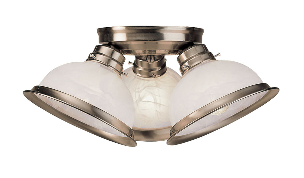 Livex Home Basics 3 Light Brushed Nickel Ceiling Mount - C185-8108-91