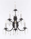 Swarovski Crystal Trimmed Wrought Iron 3 Tier Wall Sconce! W16 x H24 - A83-6/3034SW