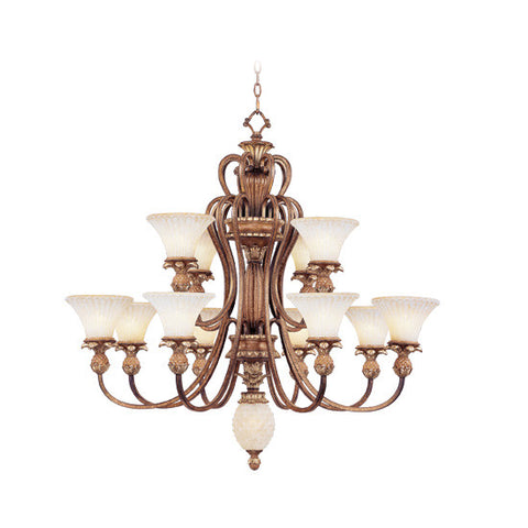 Livex Savannah 12 Light Venetian Patina Chandelier - C185-8428-57