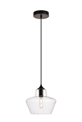 ZC121-LDPD2118 - Living District: Placido Collection Pendant D9.8 H9.3 Lt:1 Black and Clear Finish