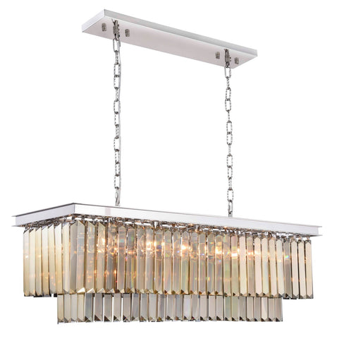 ZC121-1232D40PN-GT/RC - Urban Classic: Sydney 12 light Polished nickel Chandelier Golden Teak (Smoky) Royal Cut Crystal