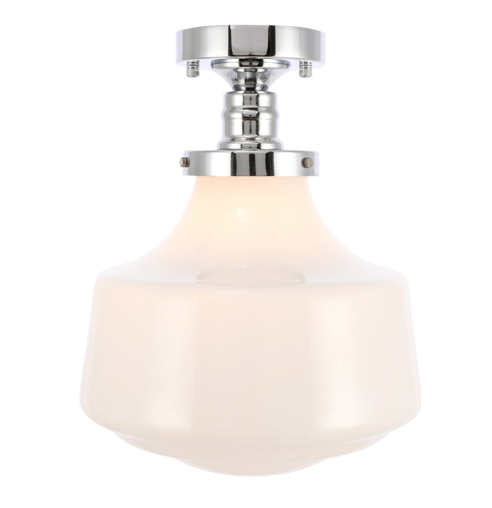 ZC121-LD6244C - Living District: Lyle 1 light Chrome and frosted white glass Flush mount