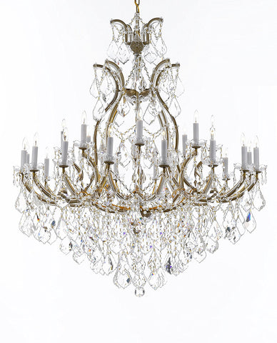 Crystal Chandelier Lighting Chandeliers H52" X W46" Dressed with Large, Luxe, Diamond Cut Crystals Great for the Foyer, Entry Way, Living Room, Family Room and More - A83-B90/52/2MT/24+1DC