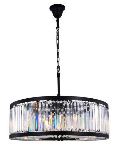 ZC121-1233D35MB/RC - Urban Classic: Chelsea 10 light Matte Black Chandelier Clear Royal Cut Crystal