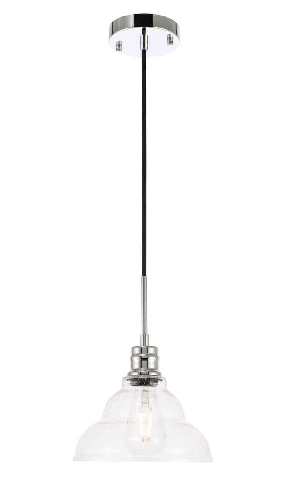 ZC121-LD6217C - Living District: Gil 1 light Chrome and Clear seeded glass pendant