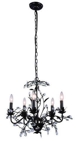 ZC121-1222D24GDB/RC - Urban Classic: Arbor 5 light Golden Dark Bronze Chandelier Clear Royal Cut Crystal