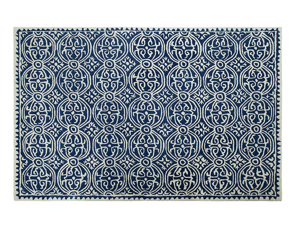 Handtufted Moroccan Navy Wool Area Rug 8 X 10 - J10-IN-210-8X10