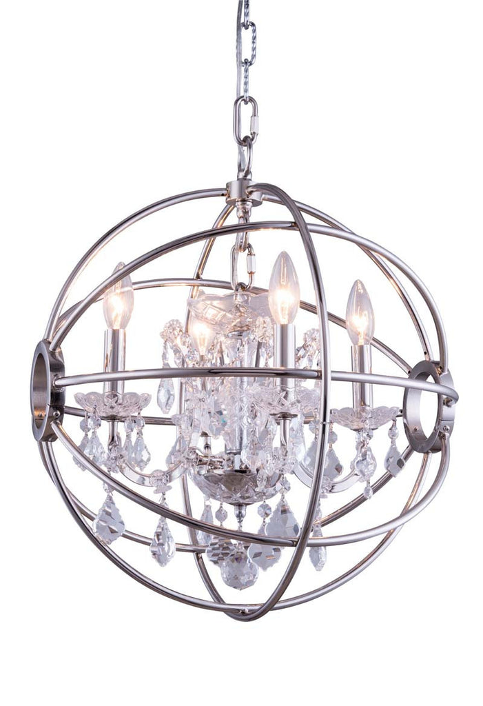 C121-1130D17PN/RC By Elegant Lighting - Geneva Collection Polished nickel Finish 4 Lights Pendant lamp