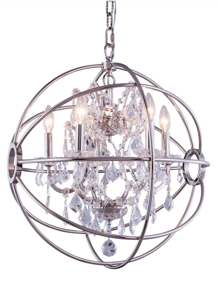 C121-1130D20PN/RC By Elegant Lighting - Geneva Collection Polished nickel Finish 5 Lights Pendant lamp