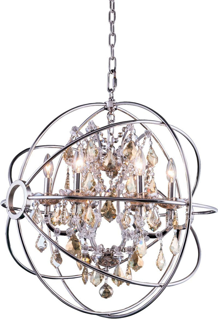 C121-1130D25PN-GT/RC By Elegant Lighting - Geneva Collection Polished nickel Finish 6 Lights Pendant lamp