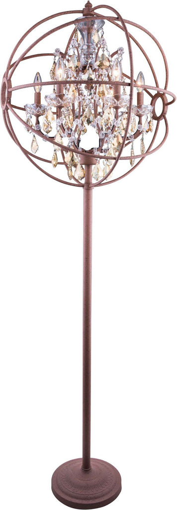 C121-1130FL24RI-GT/RC By Elegant Lighting - Geneva Collection Intent Finish 6 Lights Floor Lamp