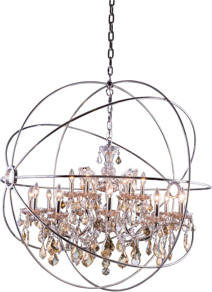 C121-1130G43PN-GT/RC By Elegant Lighting - Geneva Collection Polished nickel Finish 18 Lights Pendant lamp