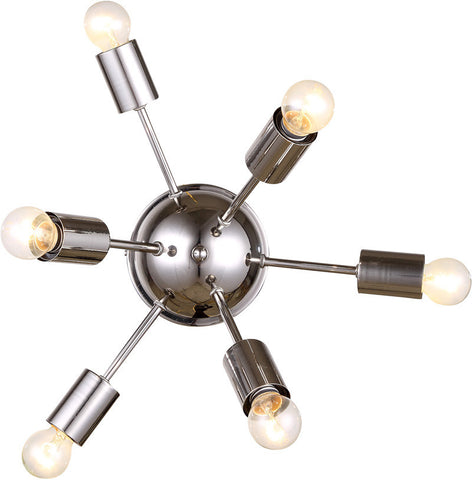 C121-1134WF21PN By Elegant Lighting - Cork Collection Polished Nickel Finish 6 Lights Wall / Flush Mounts