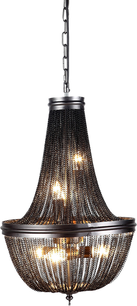 C121-1210D14DG By Elegant Lighting - Paloma Collection Dark Grey Finish 6 Lights Pendant Lamp