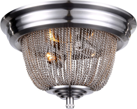 C121-1210F12PW By Elegant Lighting - Paloma Collection Pewter Finish 2 Lights Flush Mount