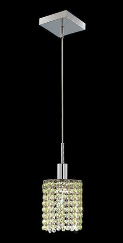 C121-1281D-S-R-LP/RC By Elegant Lighting Mini Collection 1 Lights Pendant Chrome Finish