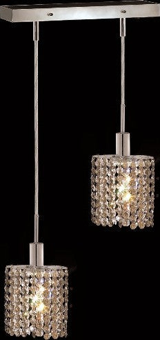 C121-1282D-O-E-GT/RC By Elegant Lighting Mini Collection 2 Lights Pendant Chrome Finish