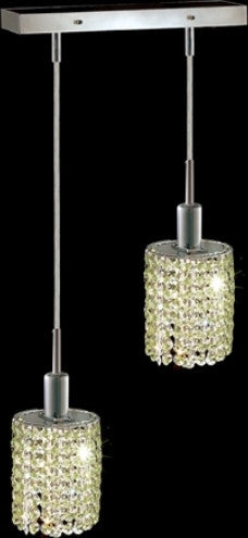 C121-1282D-O-E-LP/RC By Elegant Lighting Mini Collection 2 Lights Pendant Chrome Finish