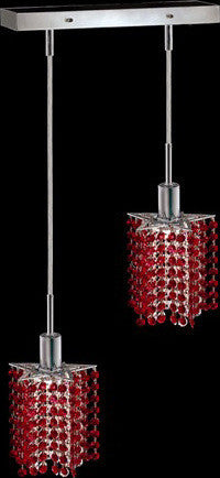 C121-1282D-O-P-BO/RC By Elegant Lighting Mini Collection 2 Lights Pendant Chrome Finish