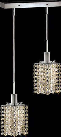 C121-1282D-O-P-GT/RC By Elegant Lighting Mini Collection 2 Lights Pendant Chrome Finish