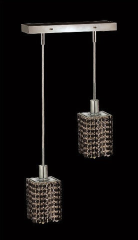 C121-1282D-O-S-JT/RC By Elegant Lighting Mini Collection 2 Lights Pendant Chrome Finish