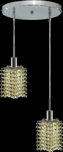 C121-1282D-R-P-LP/RC By Elegant Lighting Mini Collection 2 Lights Pendant Chrome Finish