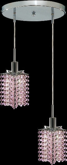 C121-1282D-R-P-RO/RC By Elegant Lighting Mini Collection 2 Lights Pendant Chrome Finish