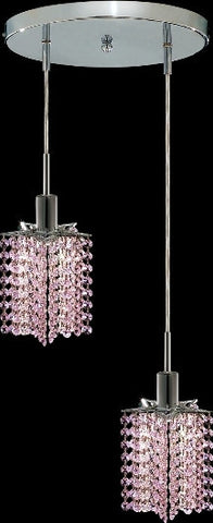 C121-1282D-R-P-RO/RC By Elegant Lighting Mini Collection 2 Lights Pendant Chrome Finish