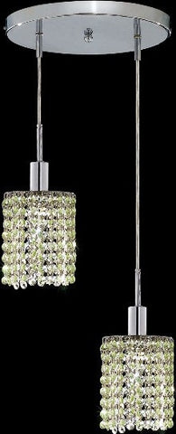 C121-1282D-R-R-LP/RC By Elegant Lighting Mini Collection 2 Lights Pendant Chrome Finish