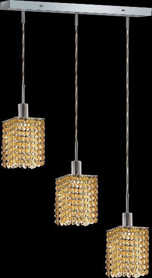 C121-1283D-O-S-LT/RC By Elegant Lighting Mini Collection 3 Lights Pendant Chrome Finish