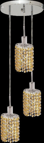 C121-1283D-R-E-LT/RC By Elegant Lighting Mini Collection 3 Lights Pendant Chrome Finish