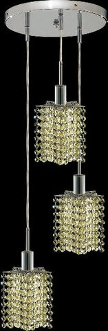 C121-1283D-R-P-LP/RC By Elegant Lighting Mini Collection 3 Lights Pendant Chrome Finish