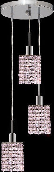 C121-1283D-R-R-RO/RC By Elegant Lighting Mini Collection 3 Lights Pendant Chrome Finish