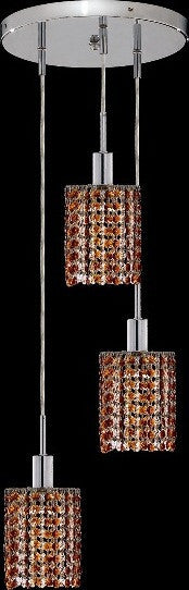 C121-1283D-R-R-TO/RC By Elegant Lighting Mini Collection 3 Lights Pendant Chrome Finish