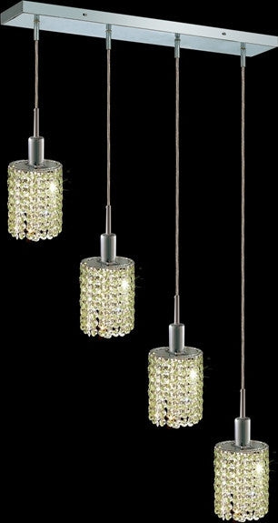 C121-1284D-O-E-LP/RC By Elegant Lighting Mini Collection 4 Lights Pendant Chrome Finish