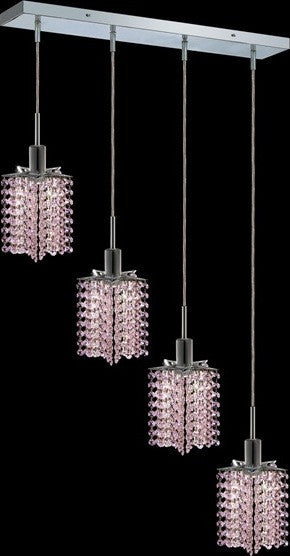 C121-1284D-O-P-RO/RC By Elegant Lighting Mini Collection 4 Lights Pendant Chrome Finish