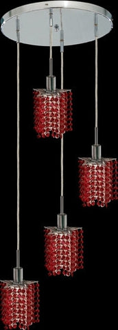 C121-1284D-R-P-BO/RC By Elegant Lighting Mini Collection 4 Lights Pendant Chrome Finish