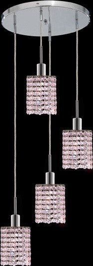 C121-1284D-R-R-RO/RC By Elegant Lighting Mini Collection 4 Lights Pendant Chrome Finish