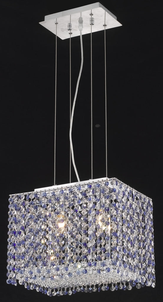 C121-1291D14C-LP/RC By Elegant Lighting Moda Collection 2 Light Chandeliers Chrome Finish