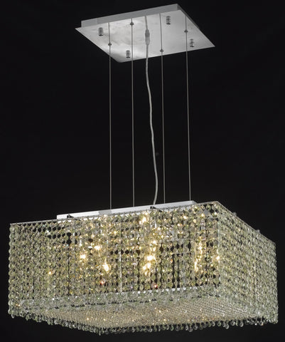 C121-1294D22C-LT/RC By Elegant Lighting Moda Collection 9 Light Chandeliers Chrome Finish