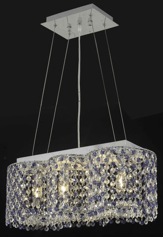 C121-1295D20C-CL/RC By Elegant Lighting Moda Collection 4 Light Chandeliers Chrome Finish