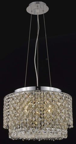 C121-1298D16C-JT/RC By Elegant Lighting Moda Collection 4 Light Chandeliers Chrome Finish