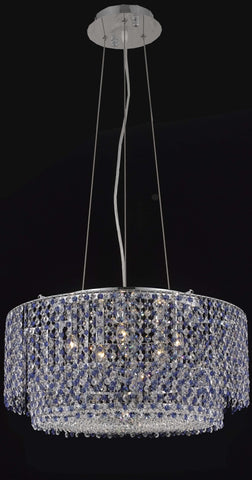 C121-1298D24C-BO/RC By Elegant Lighting Moda Collection 5 Light Chandeliers Chrome Finish