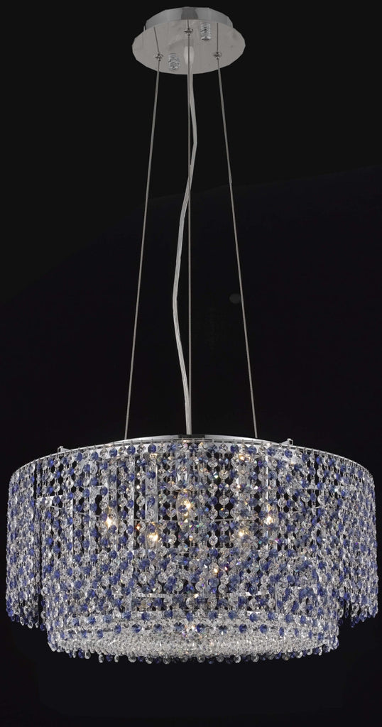 C121-1298D24C-CL/RC By Elegant Lighting Moda Collection 5 Light Chandeliers Chrome Finish