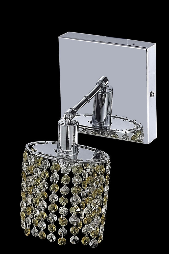 C121-1381W-S-E-BO/RC By Elegant Lighting Mini Collection 1 Light Wall Sconces Chrome Finish