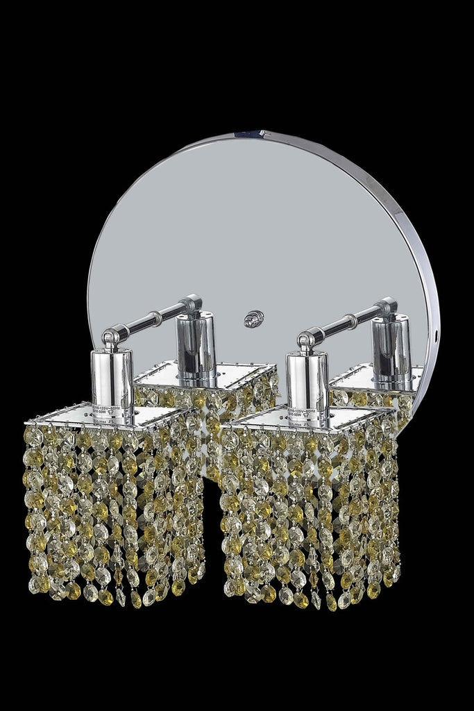 C121-1382W-R-S-BO/RC By Elegant Lighting Mini Collection 2 Light Wall Sconces Chrome Finish