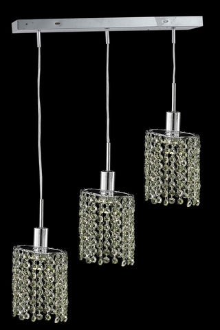 C121-1383D-O-E-BO/RC By Elegant Lighting Mini Collection 3 Light Pendants Chrome Finish