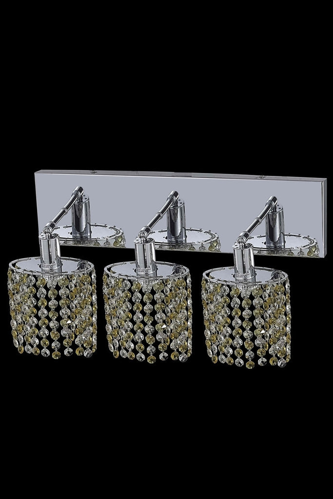 C121-1383W-O-E-JT/RC By Elegant Lighting Mini Collection 3 Light Wall Sconces Chrome Finish