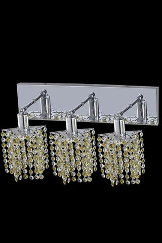 C121-1383W-O-P-BO/RC By Elegant Lighting Mini Collection 3 Light Wall Sconces Chrome Finish