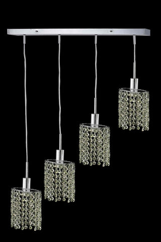 C121-1384D-O-E-RO/RC By Elegant Lighting Mini Collection 4 Light Pendants Chrome Finish